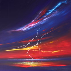 Lightnings III by Jonathan Shaw - Original Painting on Board sized 30x30 inches. Available from Whitewall Galleries